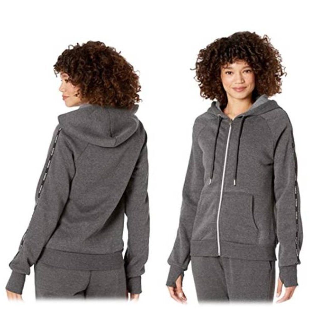 BEBE Women's Sport Logo Tape Hoodie Jacket